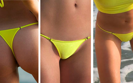 Soshanna wearing our Mini Micro Bikini Minimal Coverage Bottom by Sweetstrings Bikinis
